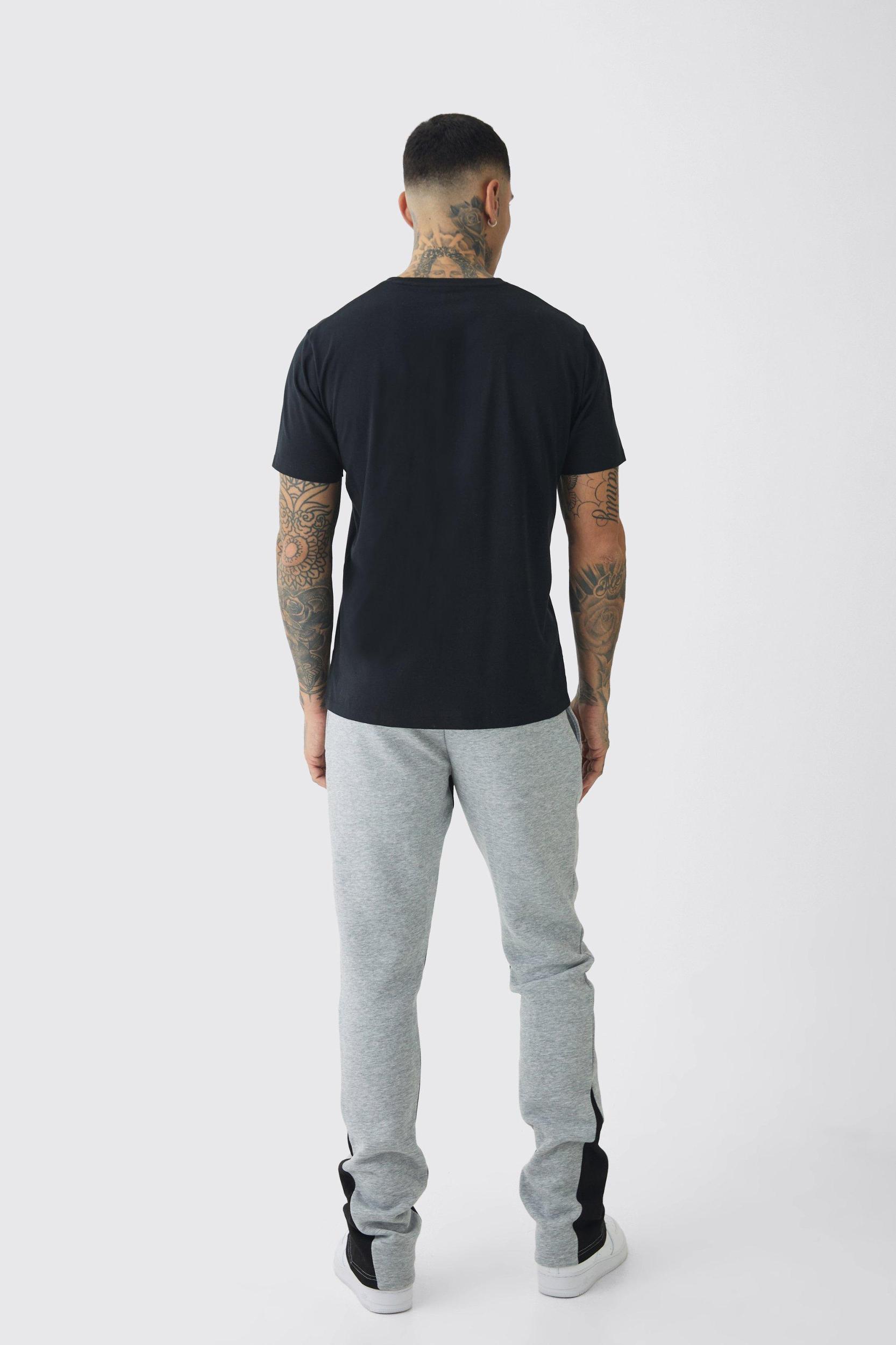 Tall Stacked Fit Gusset Sweatpants | boohooMAN USA Product Image