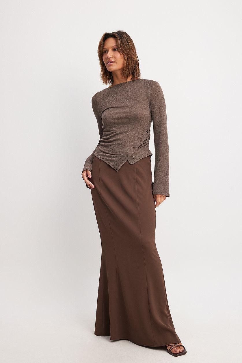 Mermaid Shaped Low Waist Maxi Skirt Product Image