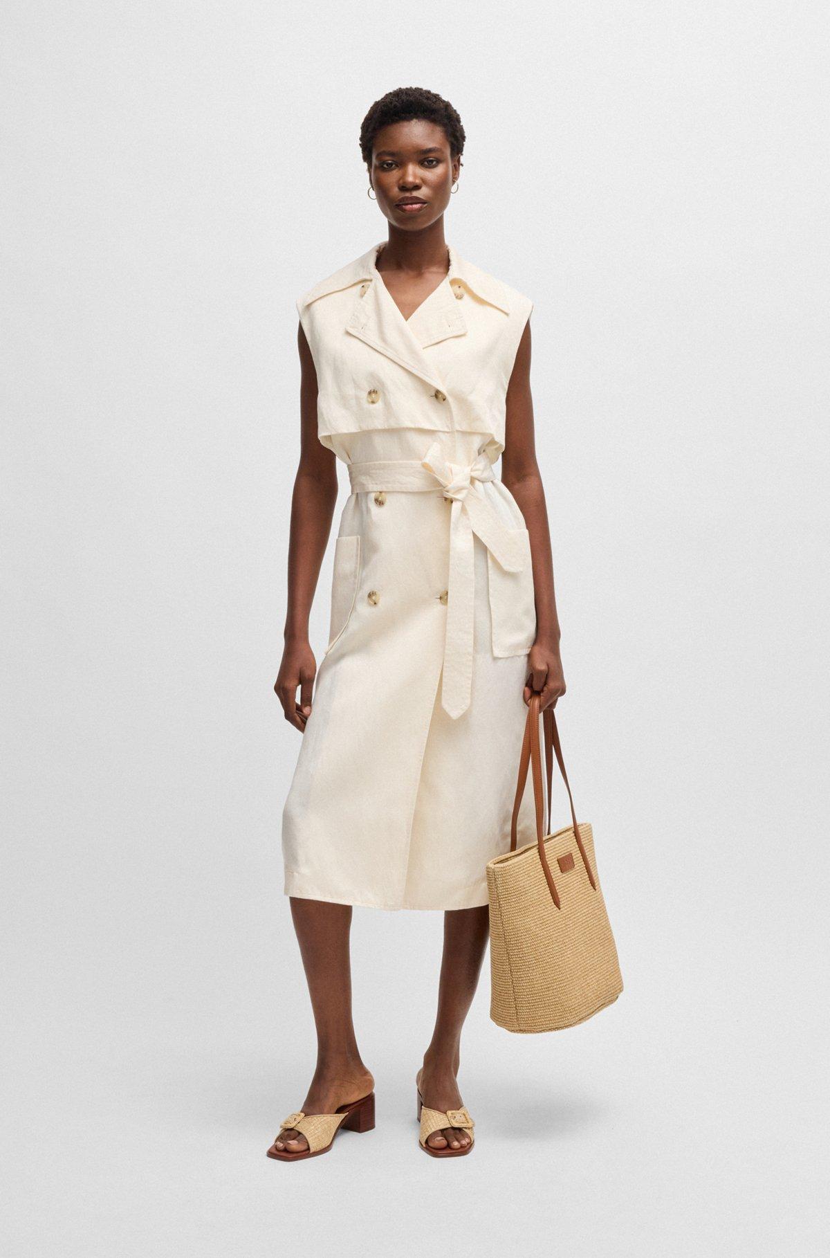 Sleeveless trench dress with double-breasted closure Product Image