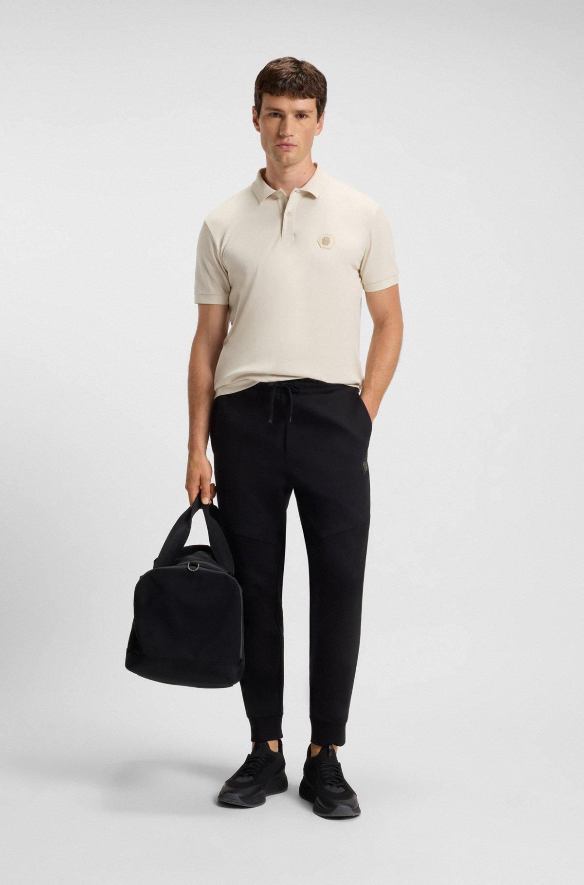 Pima-cotton polo shirt with Double B monogram Product Image