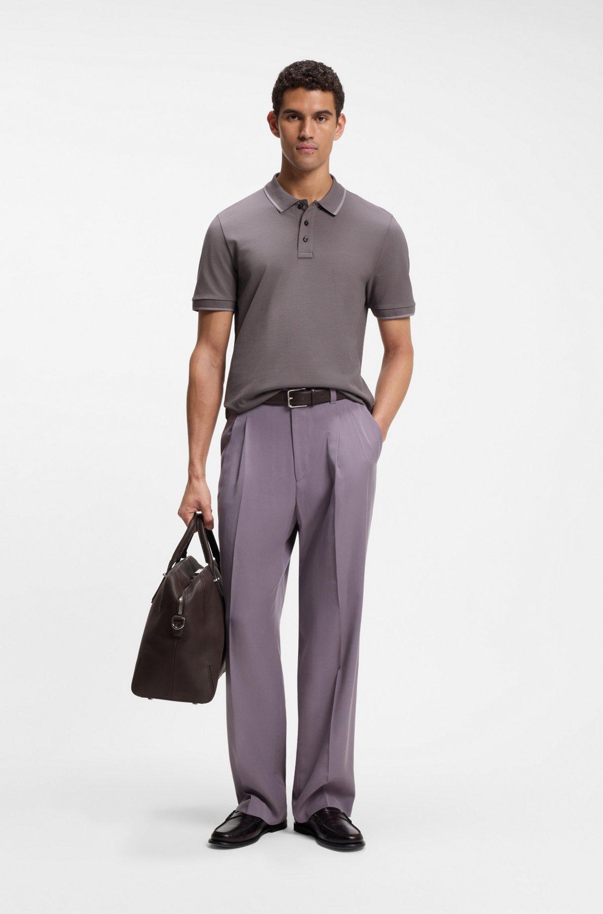 Cotton-piqué polo shirt with contrast tipping Product Image