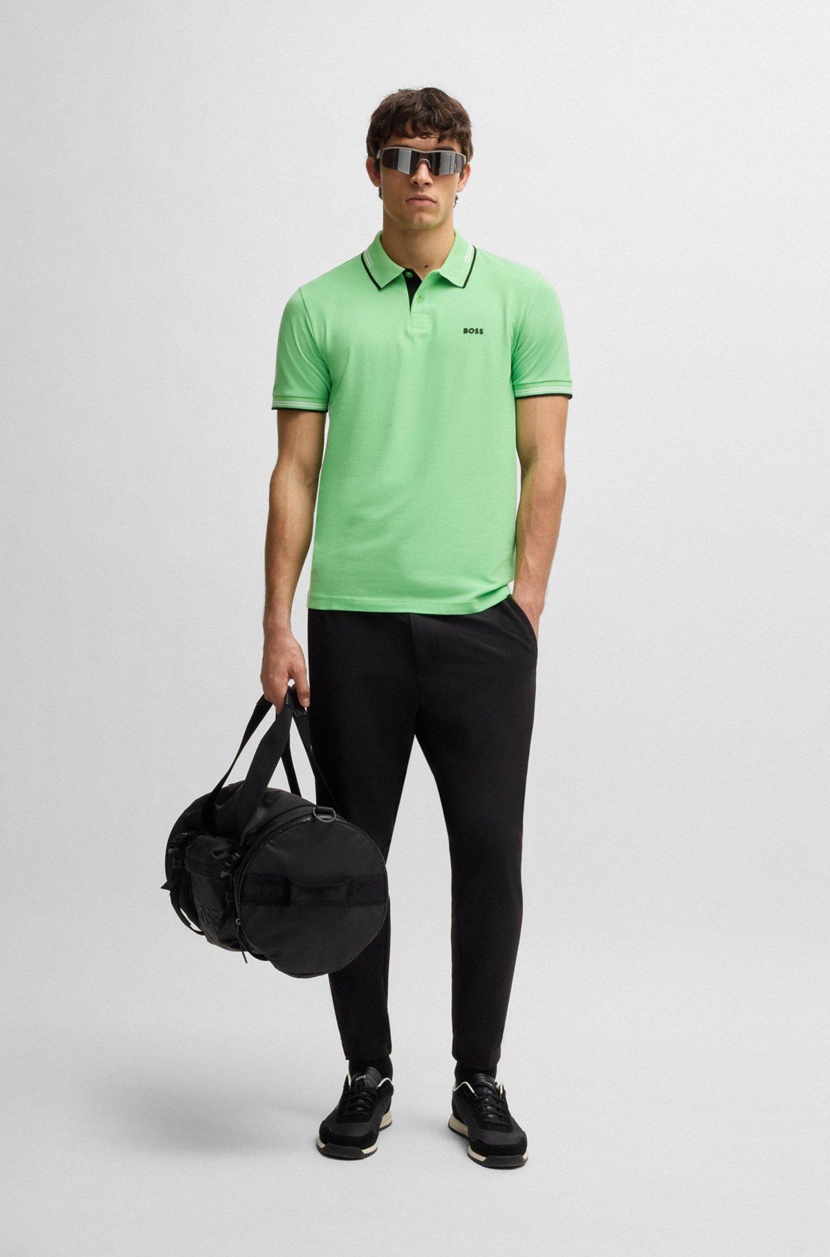 Stretch-cotton slim-fit polo shirt with branding Product Image