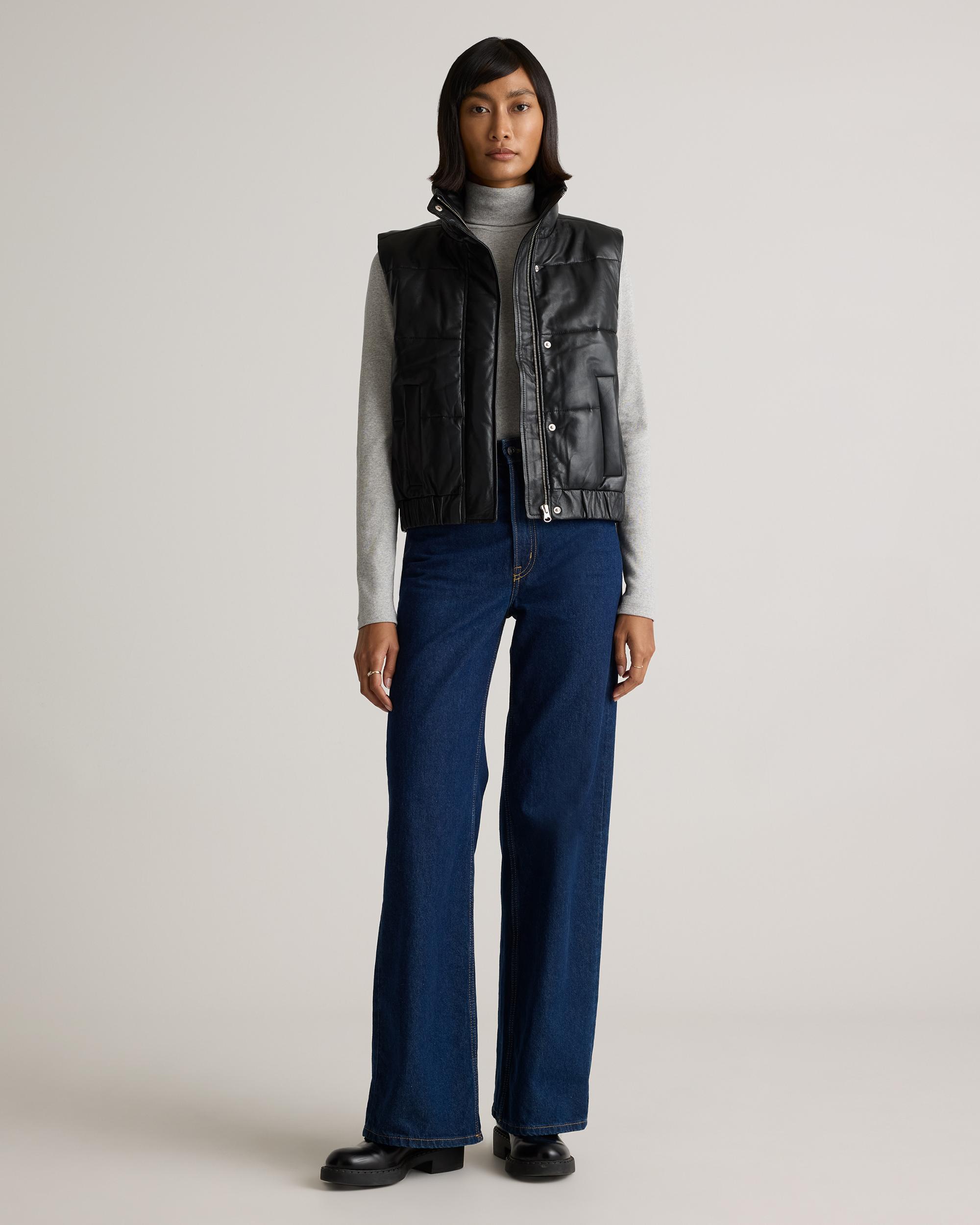 Quince | Women's Puffer Vest Leather Product Image