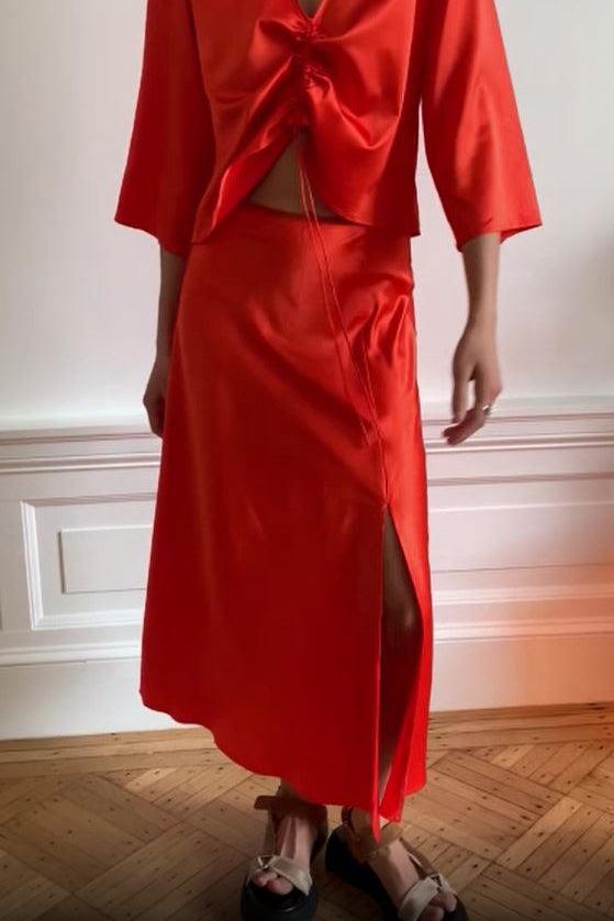 Slit Skirt - Construction Orange Product Image