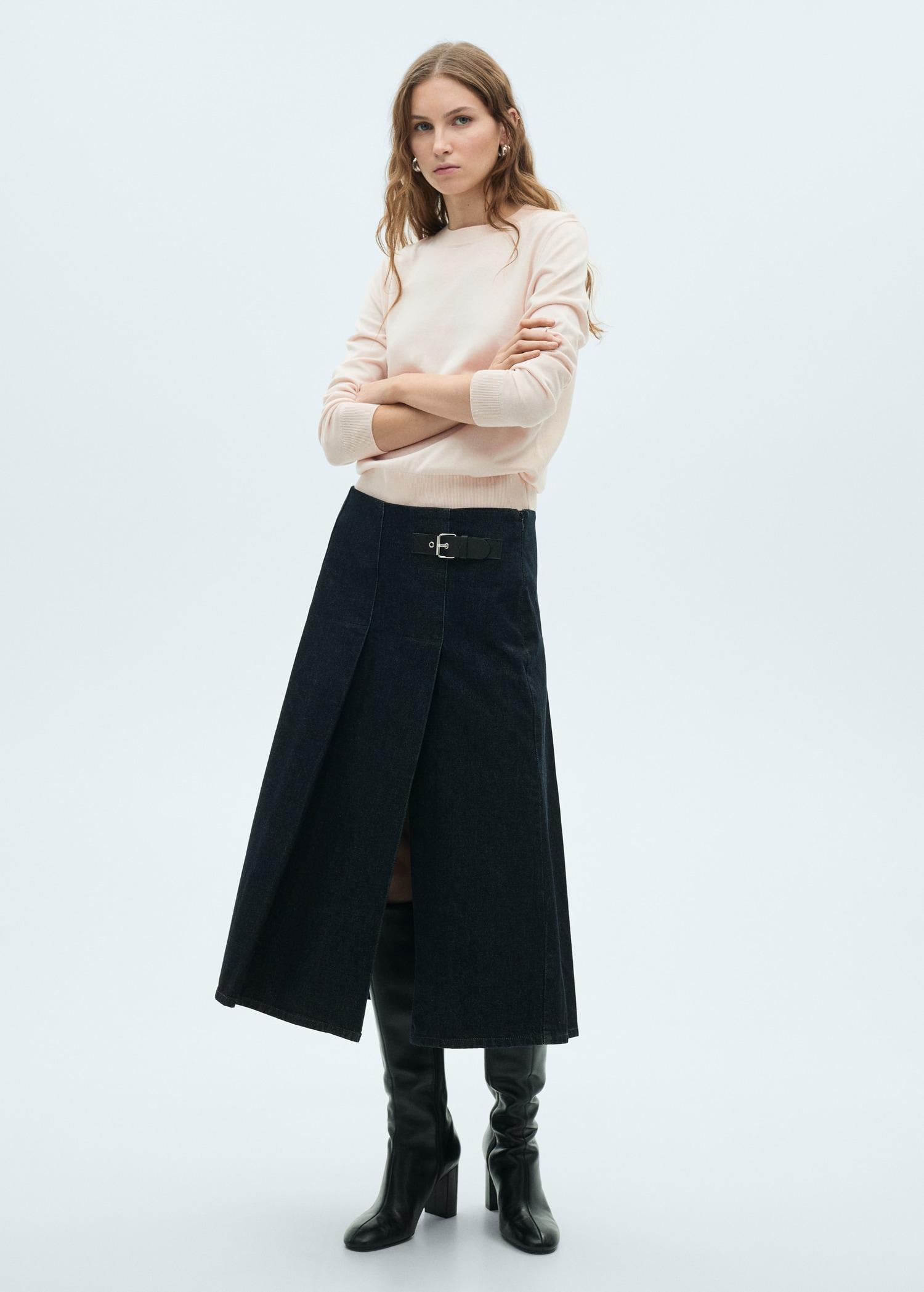 Silk-blend knitted sweater - Women | MANGO USA Product Image