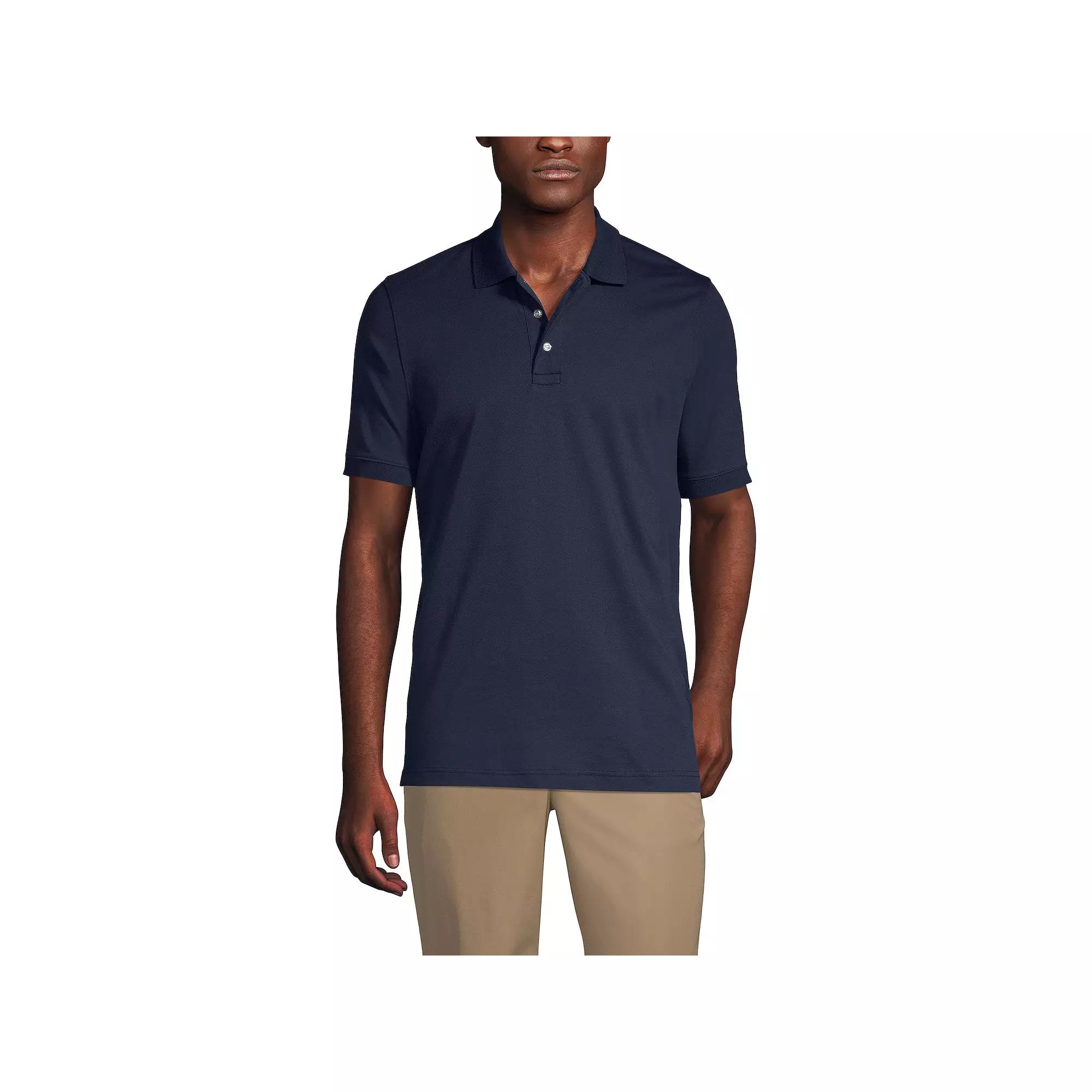 Big & Tall Lands' End School Uniform Short Sleeve Interlock Polo, Men's,  Product Image