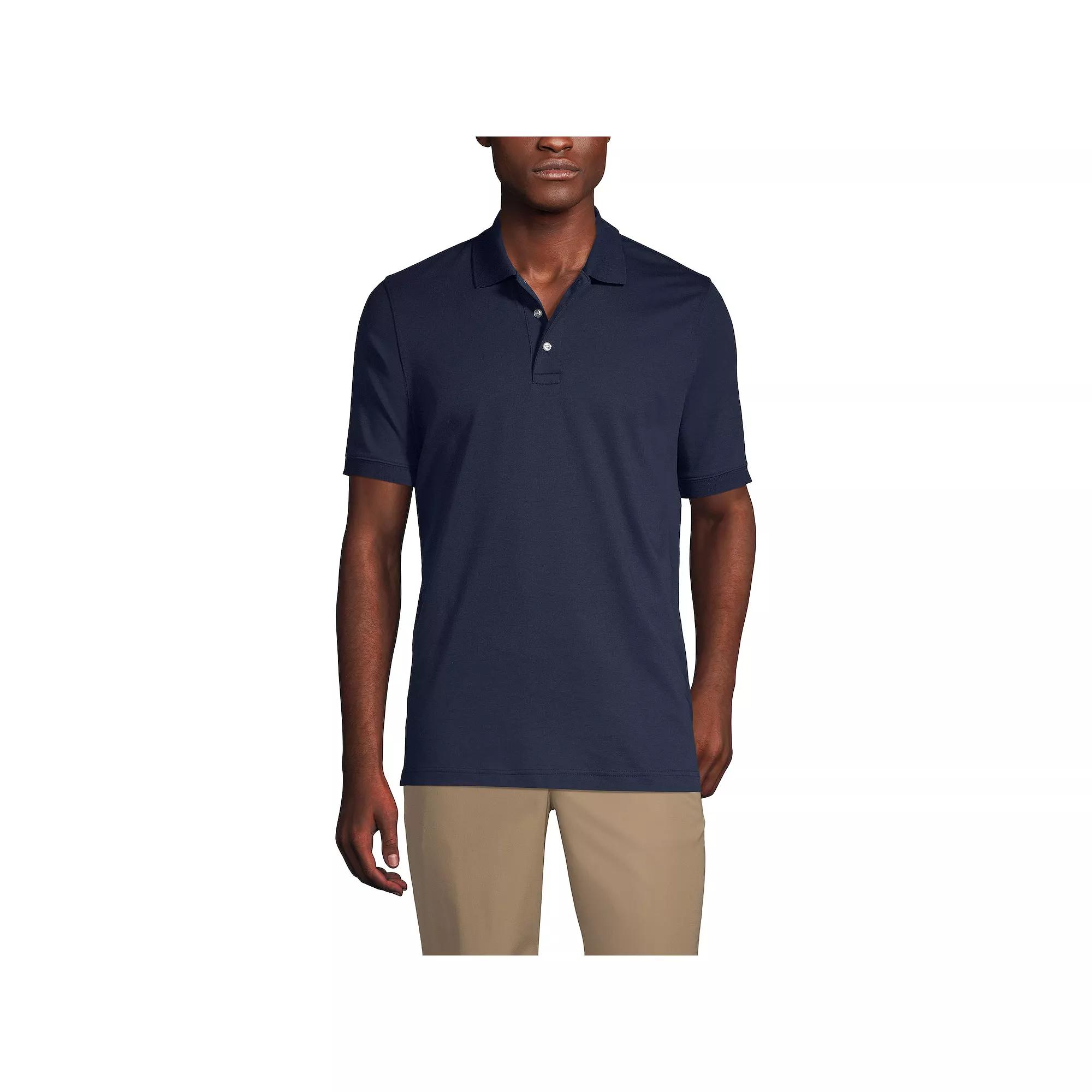 Big & Tall Lands' End School Uniform Short Sleeve Interlock Polo, Men's,  Product Image