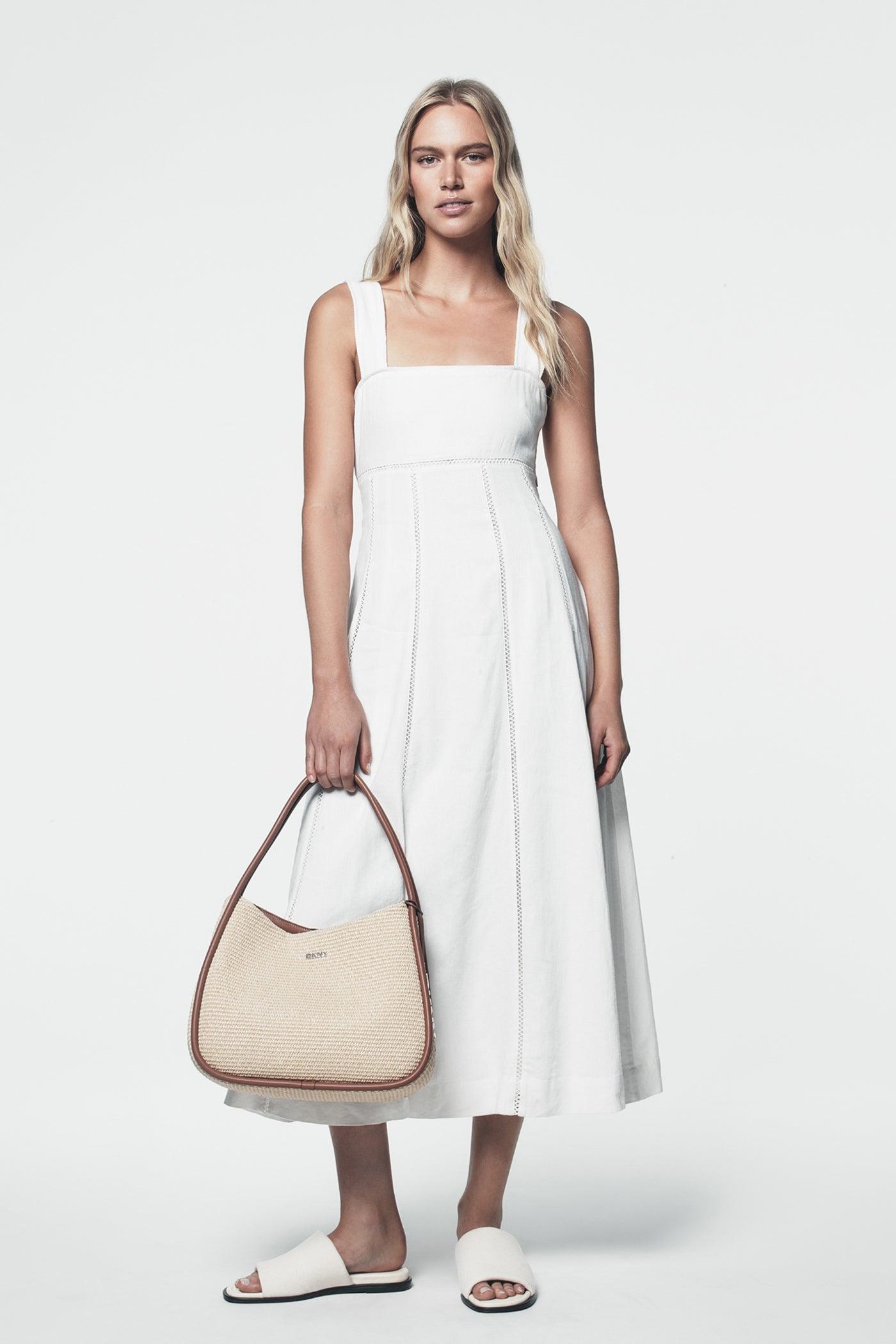 SEAMED TANK DRESS WITH TIE BACK Product Image