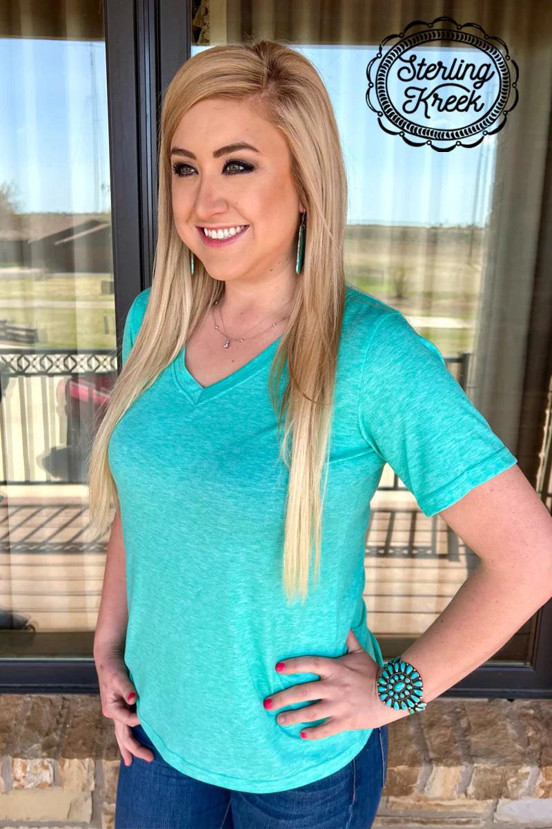 Sterling Kreek Simple Turquoise Top Product Image
