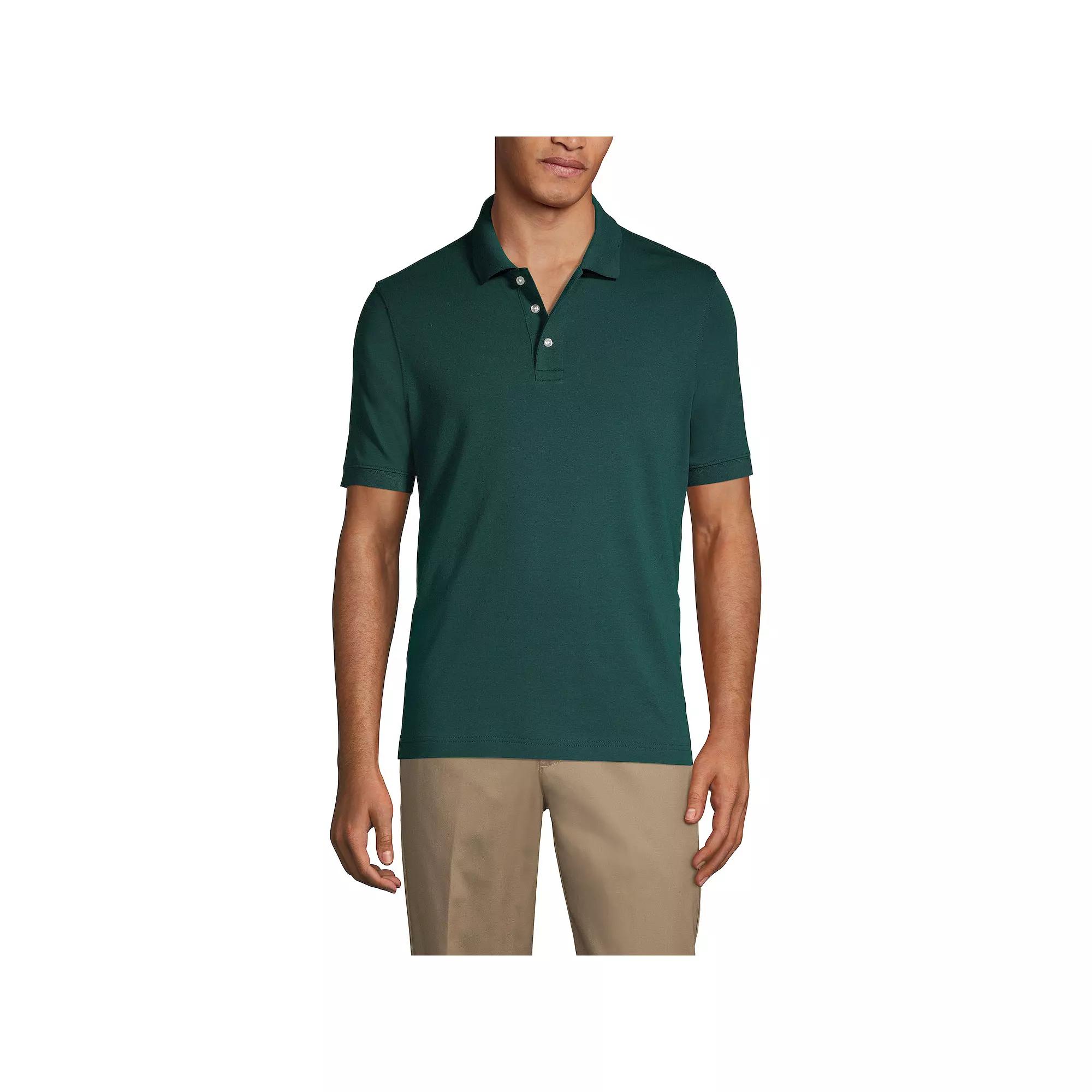 Men's Lands' End Short Sleeve Interlock Polo Shirt,  Product Image