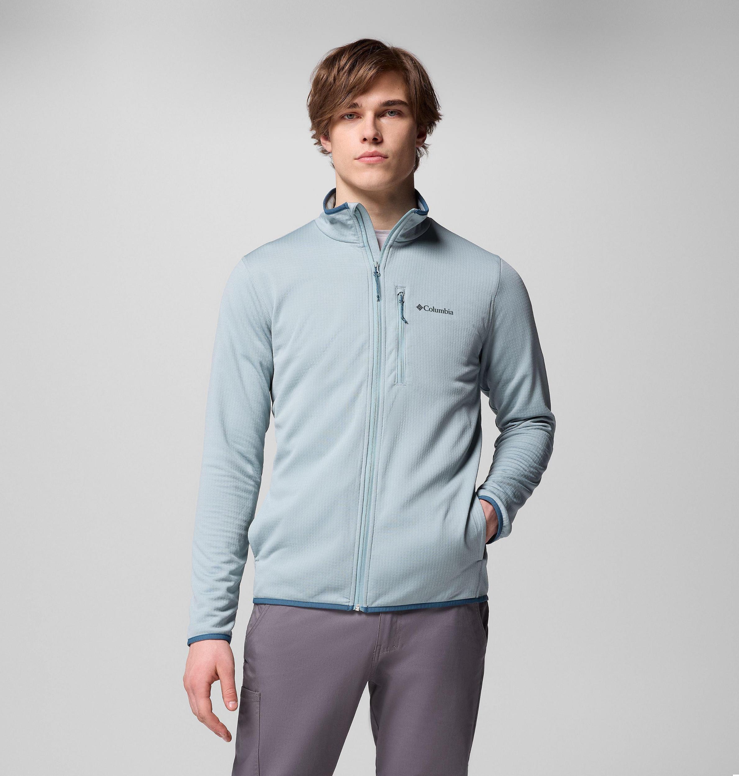 Columbia Mens Essential Hike Grid Fleece Full Zip Jacket- Product Image