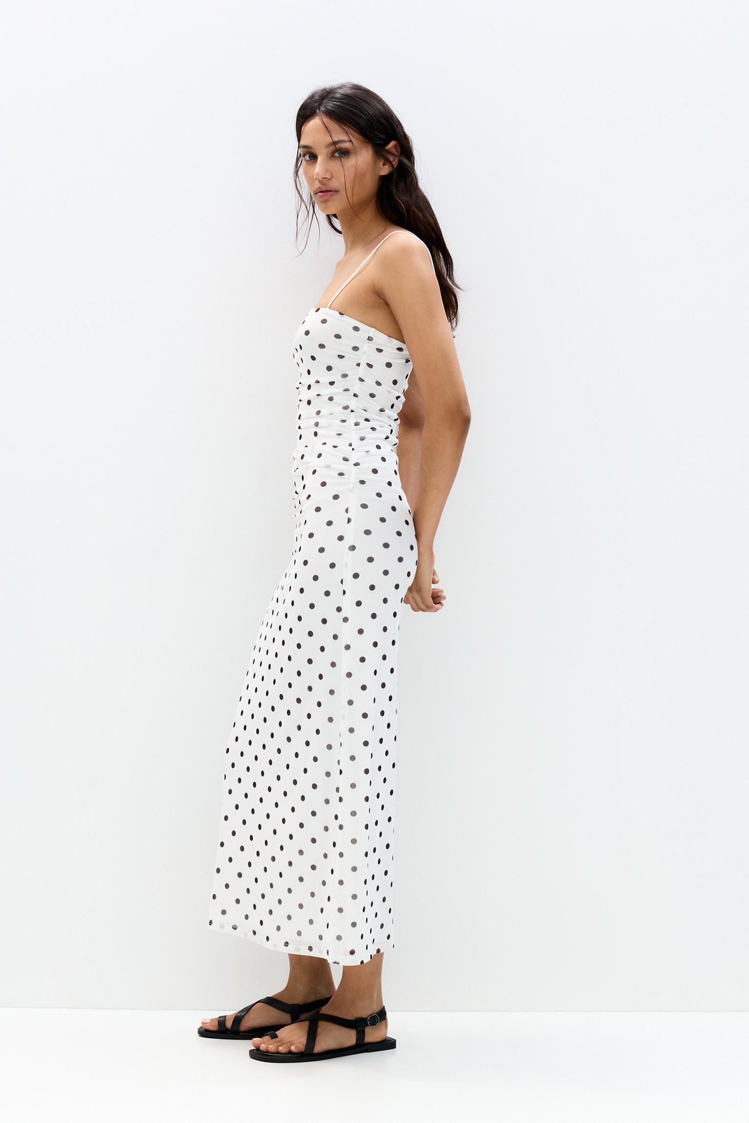 Strappy polka dot midi dress Product Image