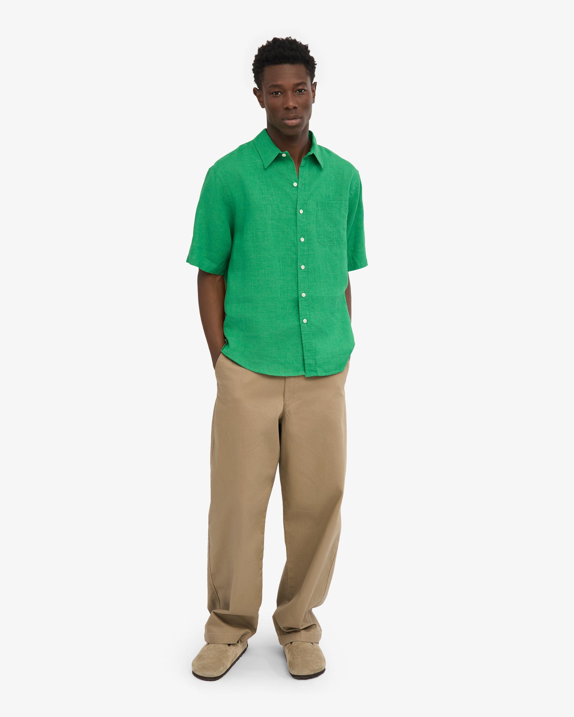 Linen SS Shirt - Kelly Green Product Image