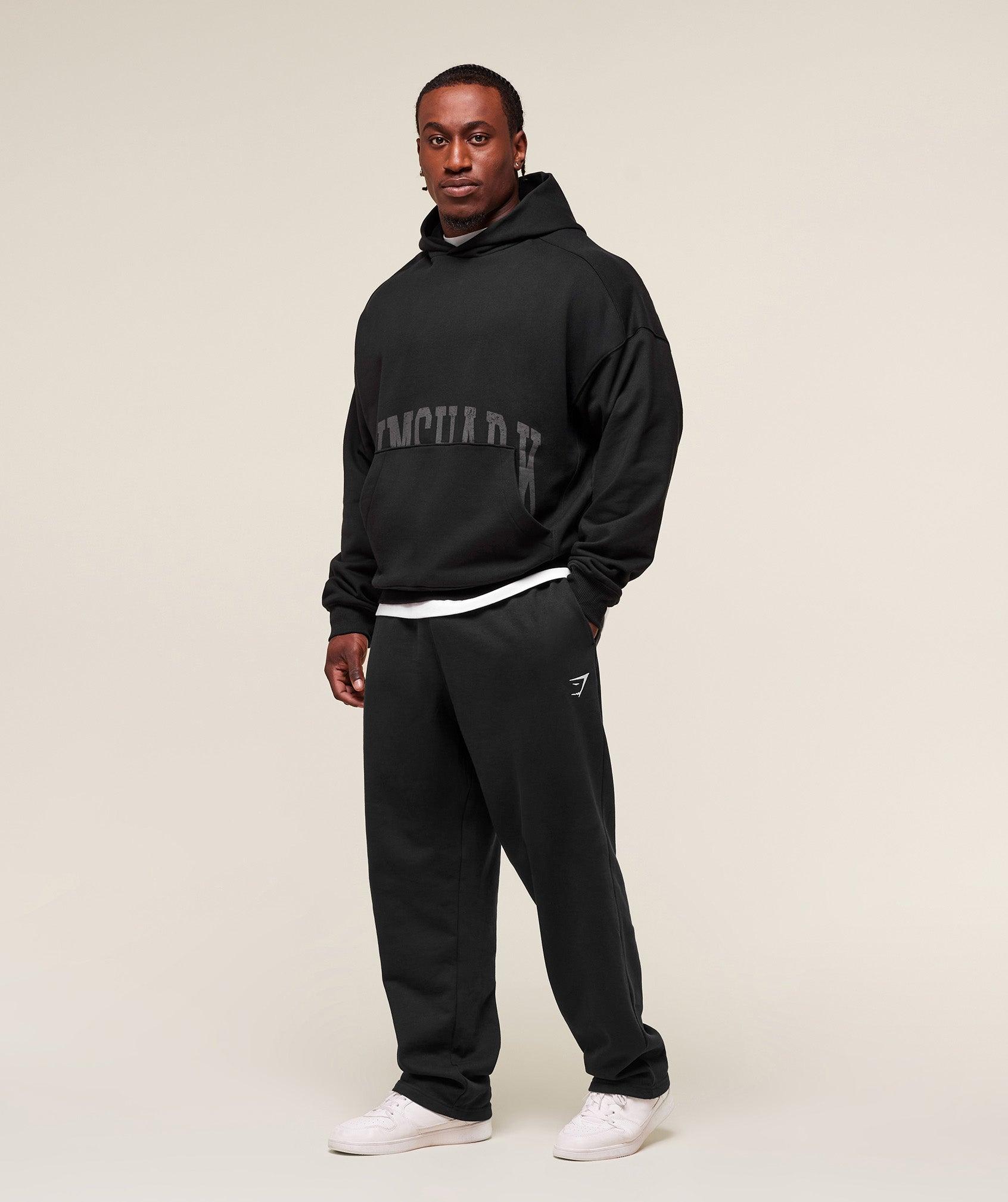 Gymshark Pocket Graphic Hoodie - Black Male Product Image