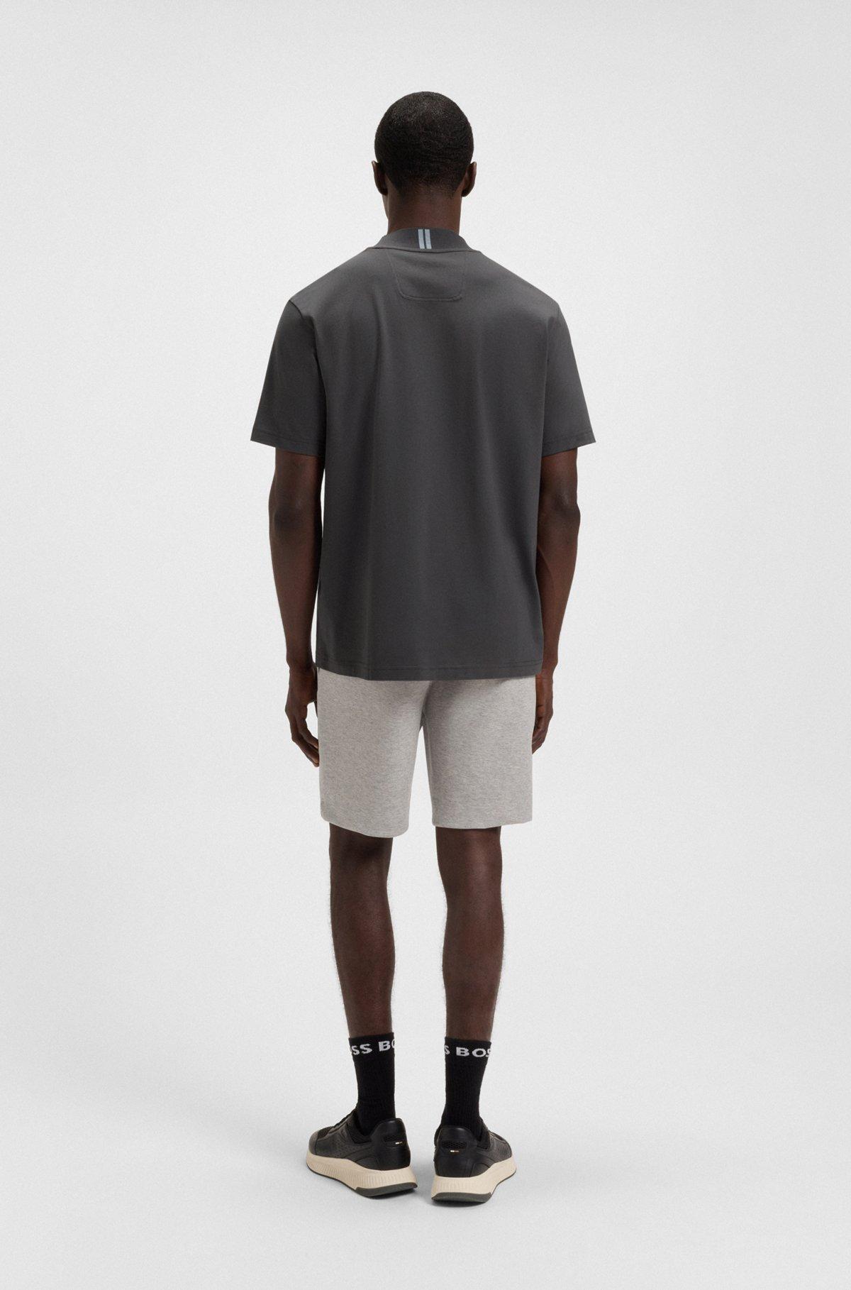 BOSS - Relaxed-fit shirt in stretch cotton with camp collar - Dark Grey Product Image