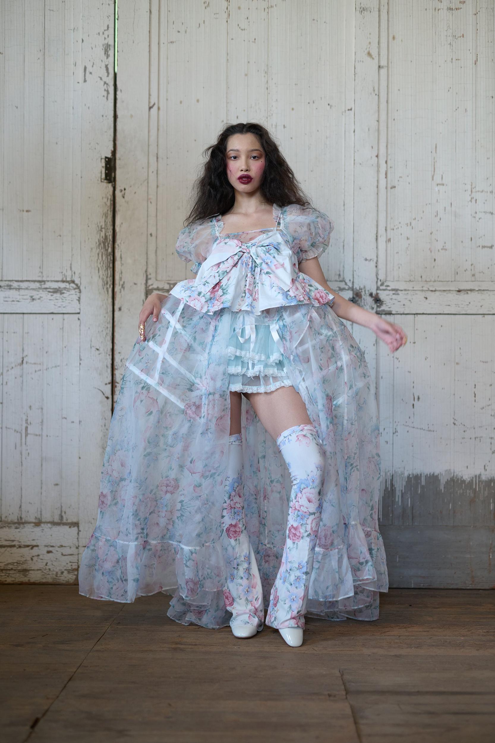 The Cotswolds Sheer Delight Ruffle Gown Product Image