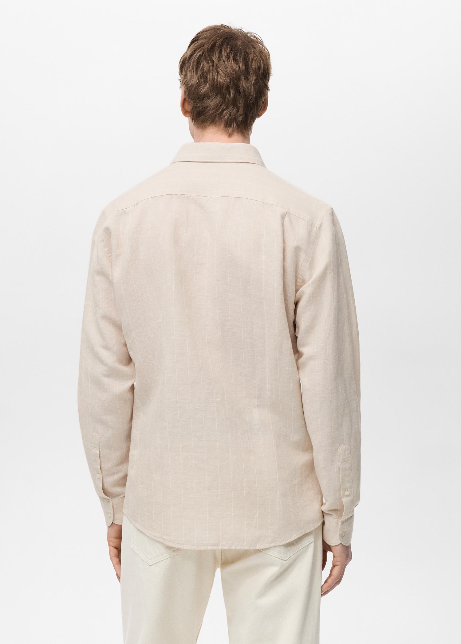 Linen pinstripe shirt - Men | MANGO USA Product Image