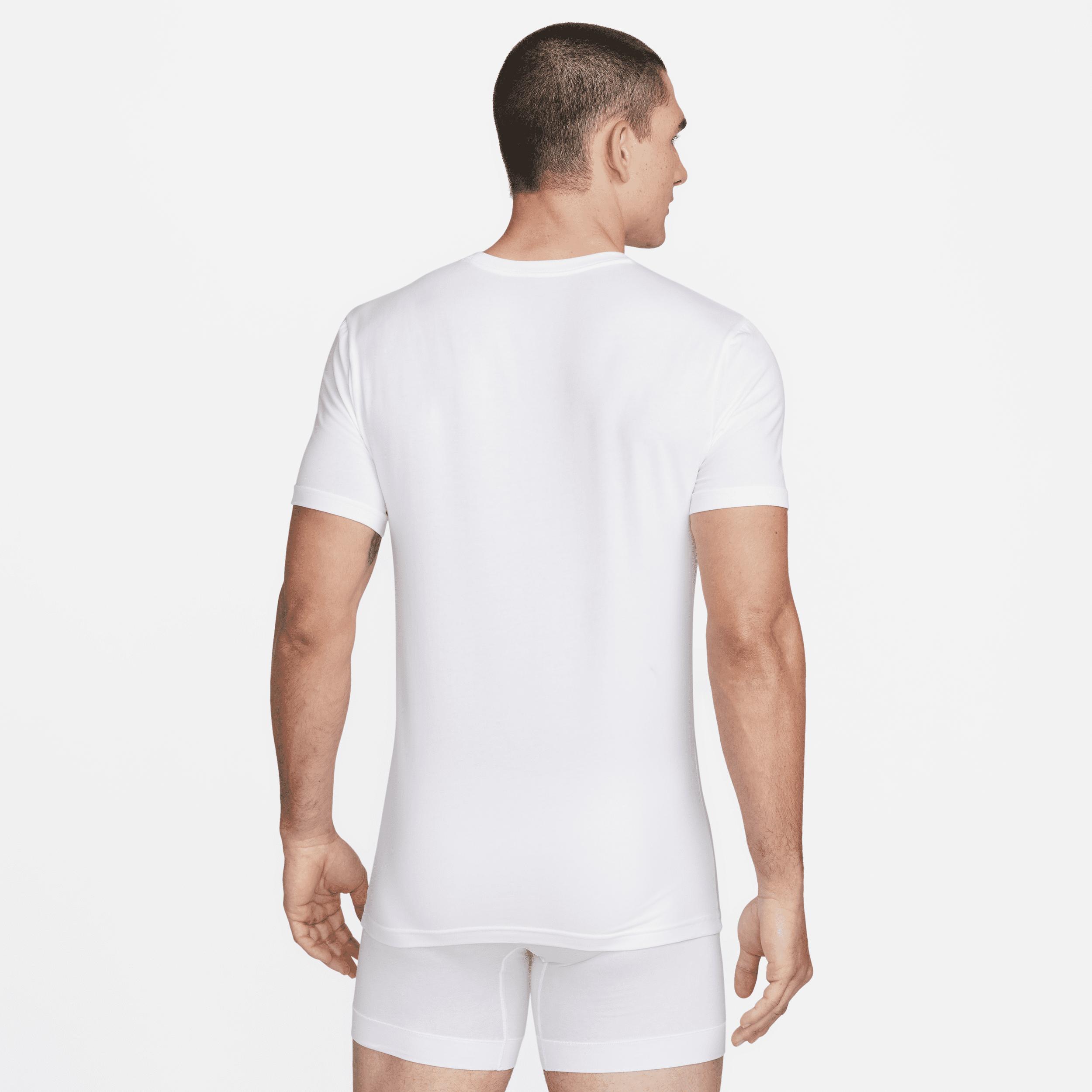 Nike Mens Dri-FIT Essential Cotton Stretch Slim Fit Crew Neck Undershirt (2-Pack) | KE1191-100 Product Image