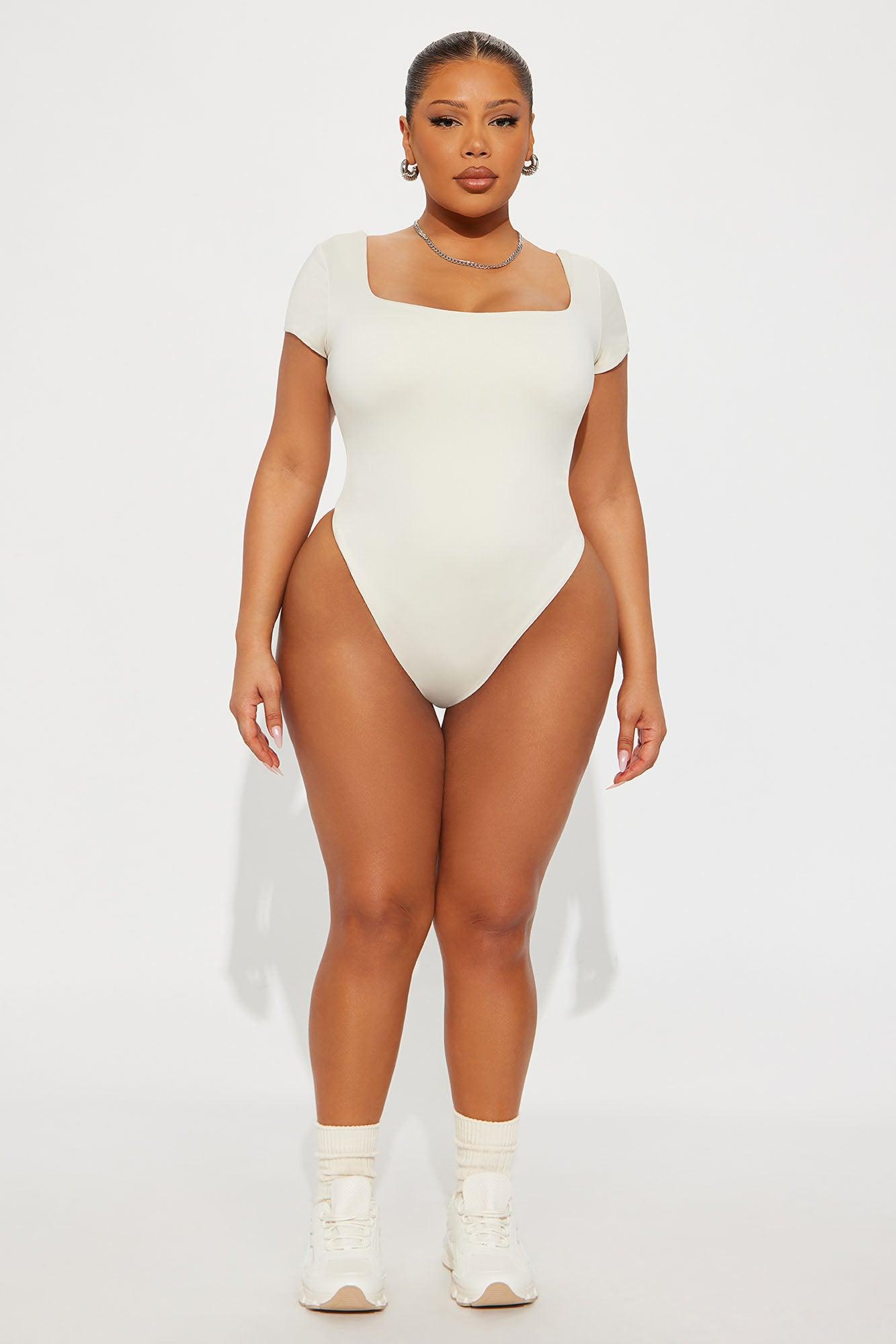 Contour Double Lined Square Neck Bodysuit - Bone Female Product Image