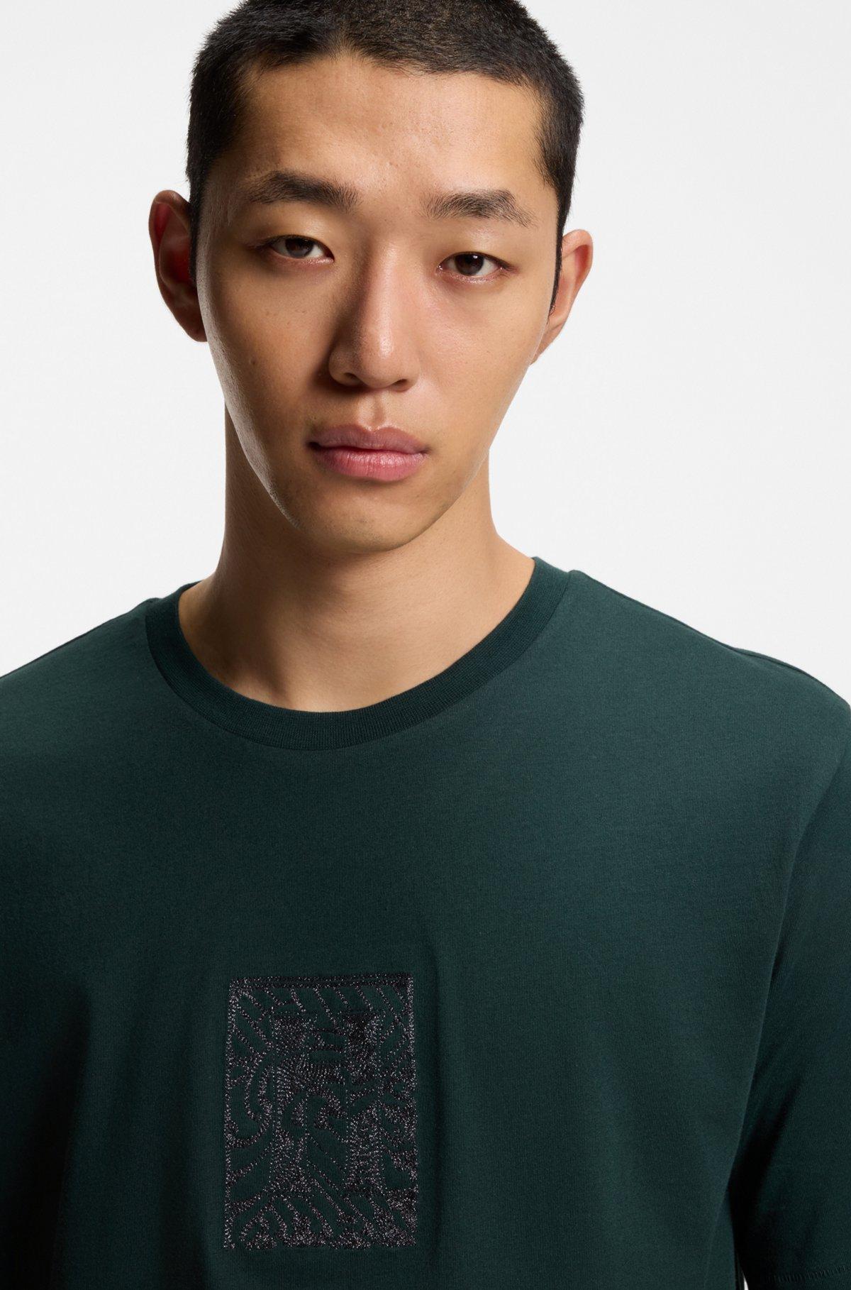 Mercerised-cotton T-shirt with Double B monogram Product Image