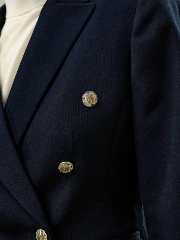 LILYSILK Woolen Blazer for Women Navy Blue Wool Wardrobe Must-Have Double-Breasted Blazer 12 Product Image