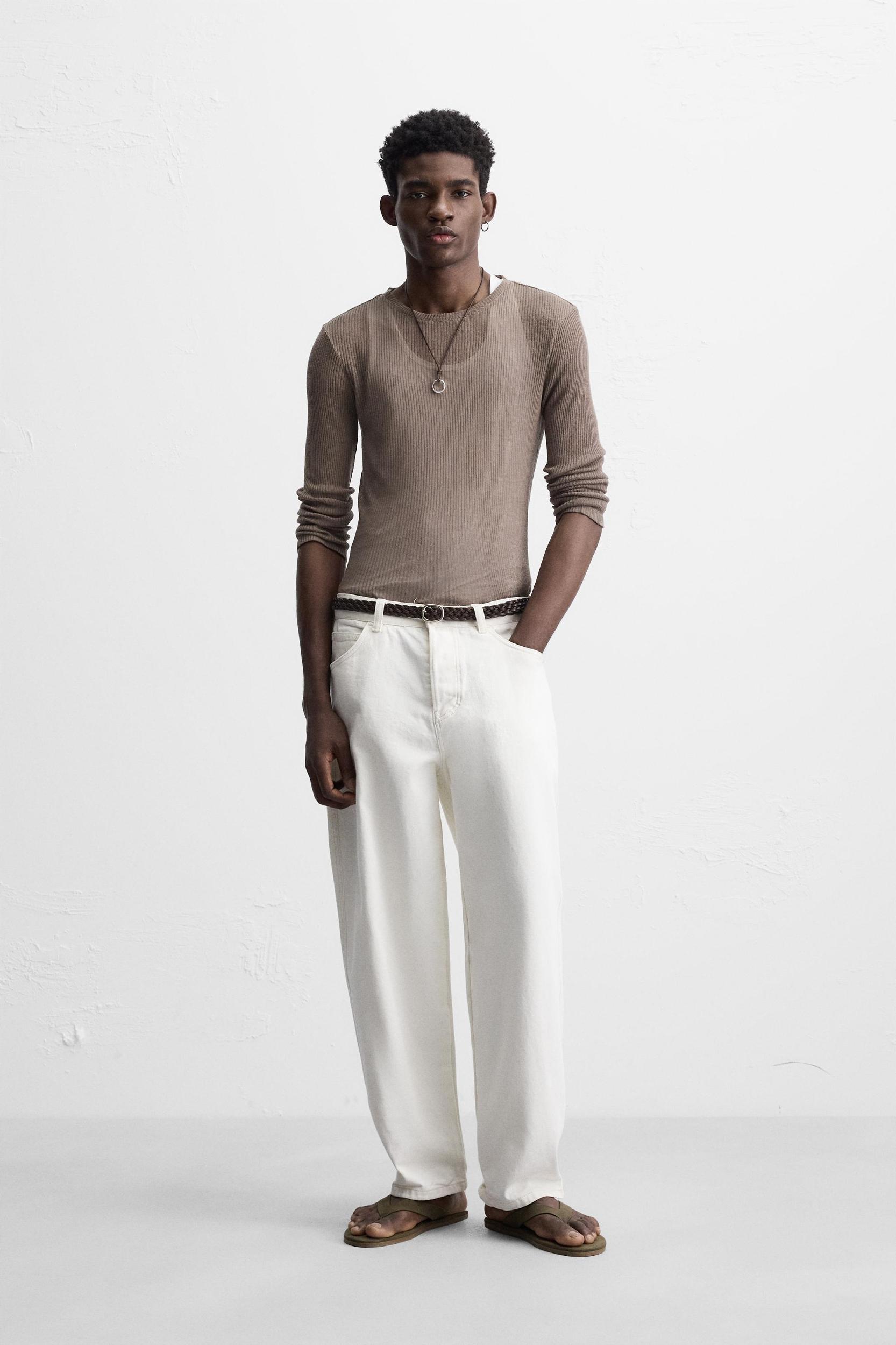 SEMI-SHEER RIBBED T-SHIRT Product Image