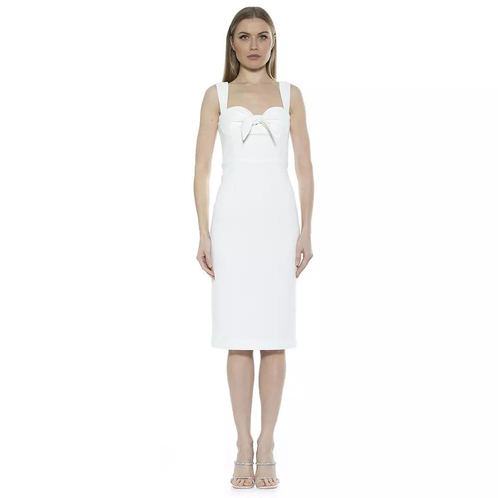 Women's ALEXIA ADMOR Front Bow Juniper Midi Sheath Dress,  Product Image