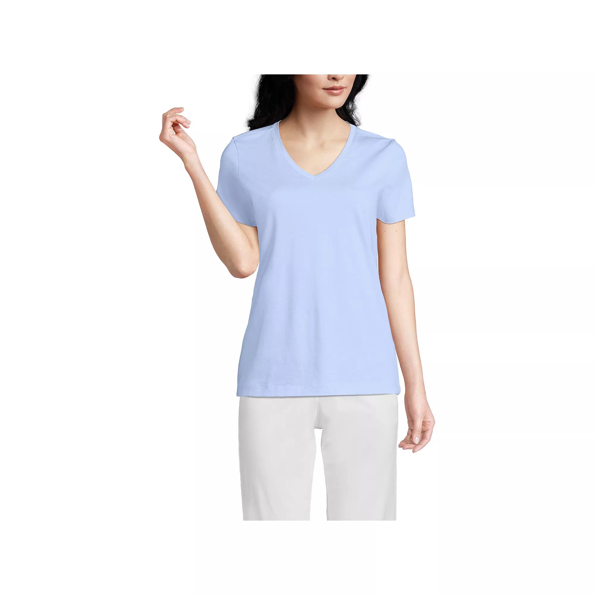 Women's Lands' End Relaxed-Fit Supima Cotton V-Neck Tee,  Product Image