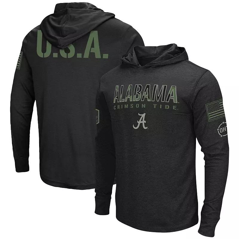 Men's Colosseum Black Michigan State Spartans Big & Tall OHT Military Appreciation Tango Long Sleeve Hoodie T-Shirt,  Product Image