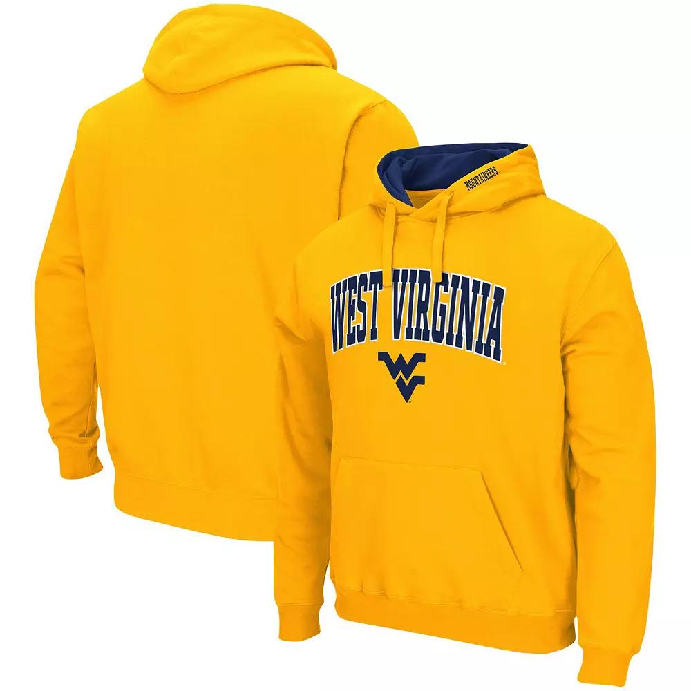 Men's Colosseum Gold West Virginia Mountaineers Arch & Logo 3.0 Pullover Hoodie,  Product Image