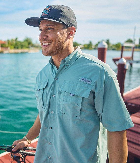 Columbia PFG Bahama II Relaxed Fit Solid Short Sleeve Woven Shirt Product Image