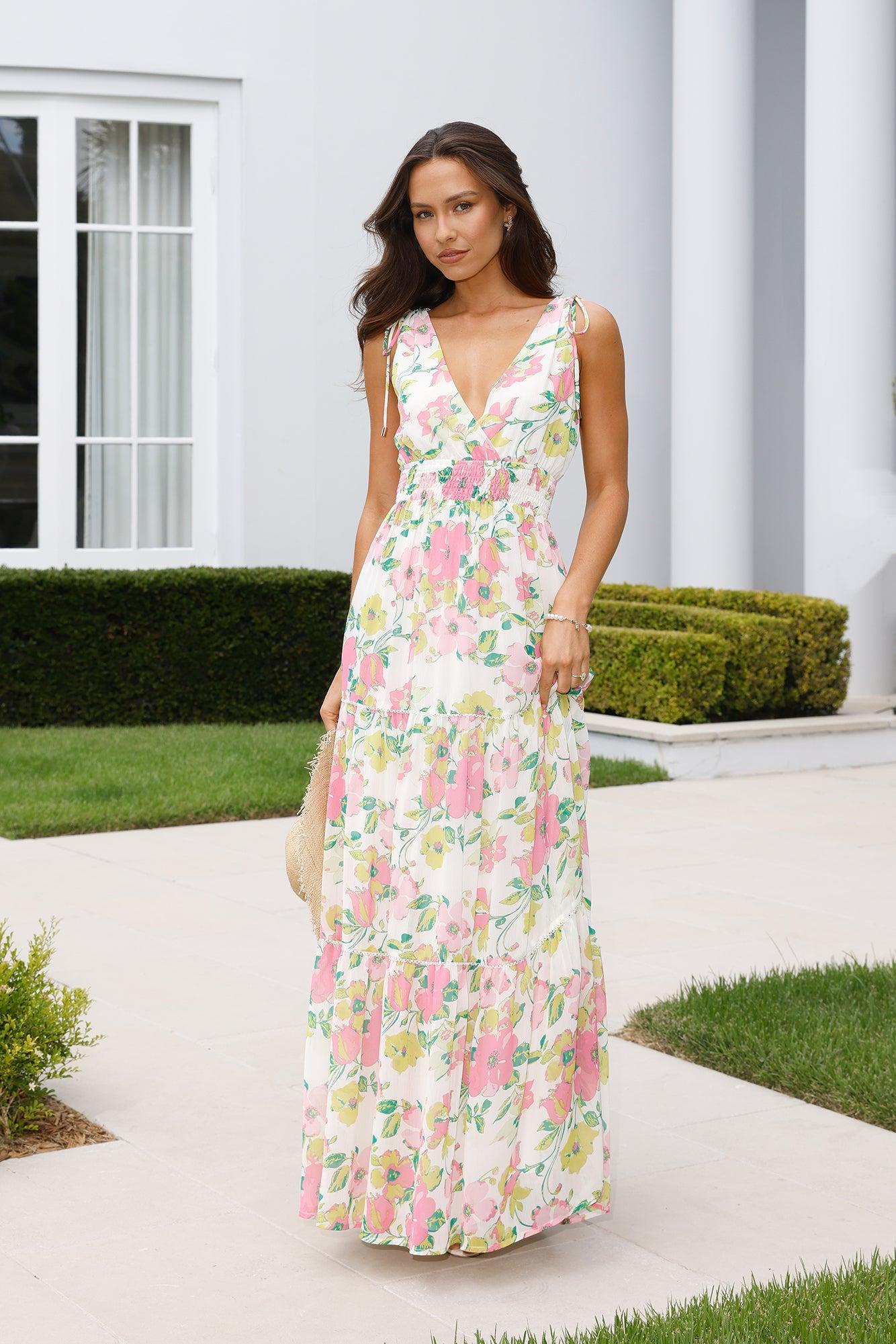 Sunny Splendour Maxi Dress Pink Product Image