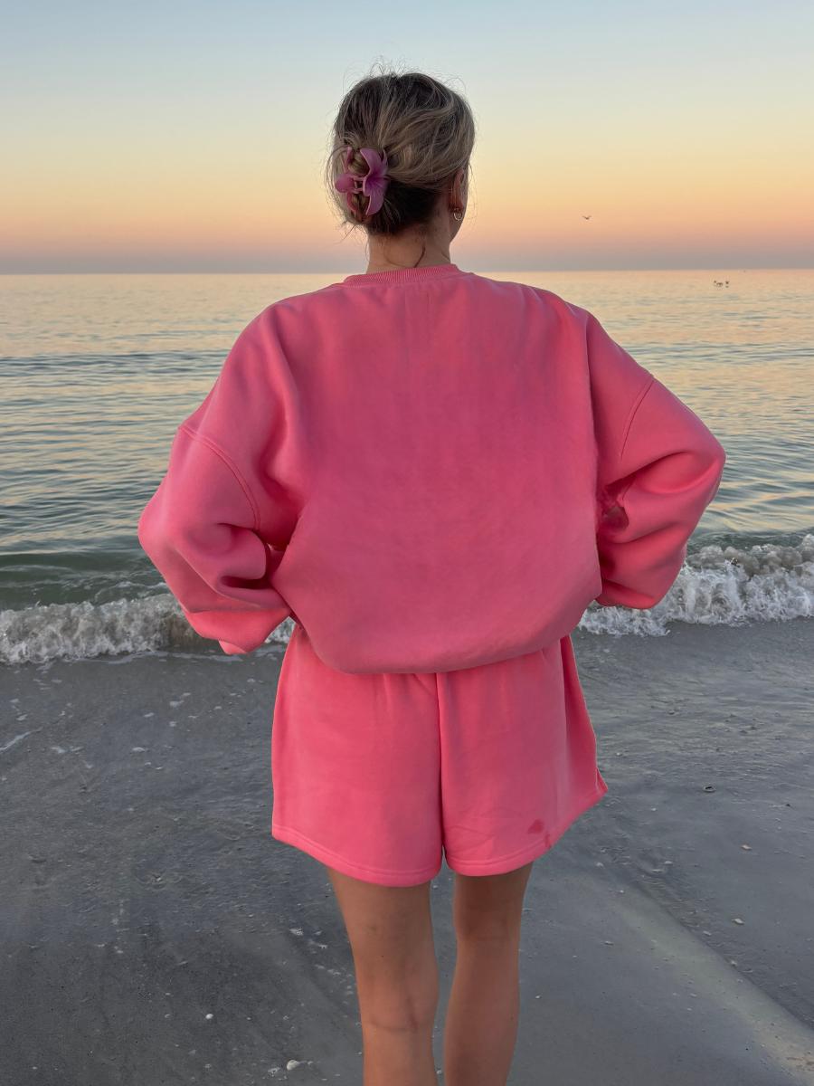 Hibiscus Pink Basic Blank Sweatshirt Product Image