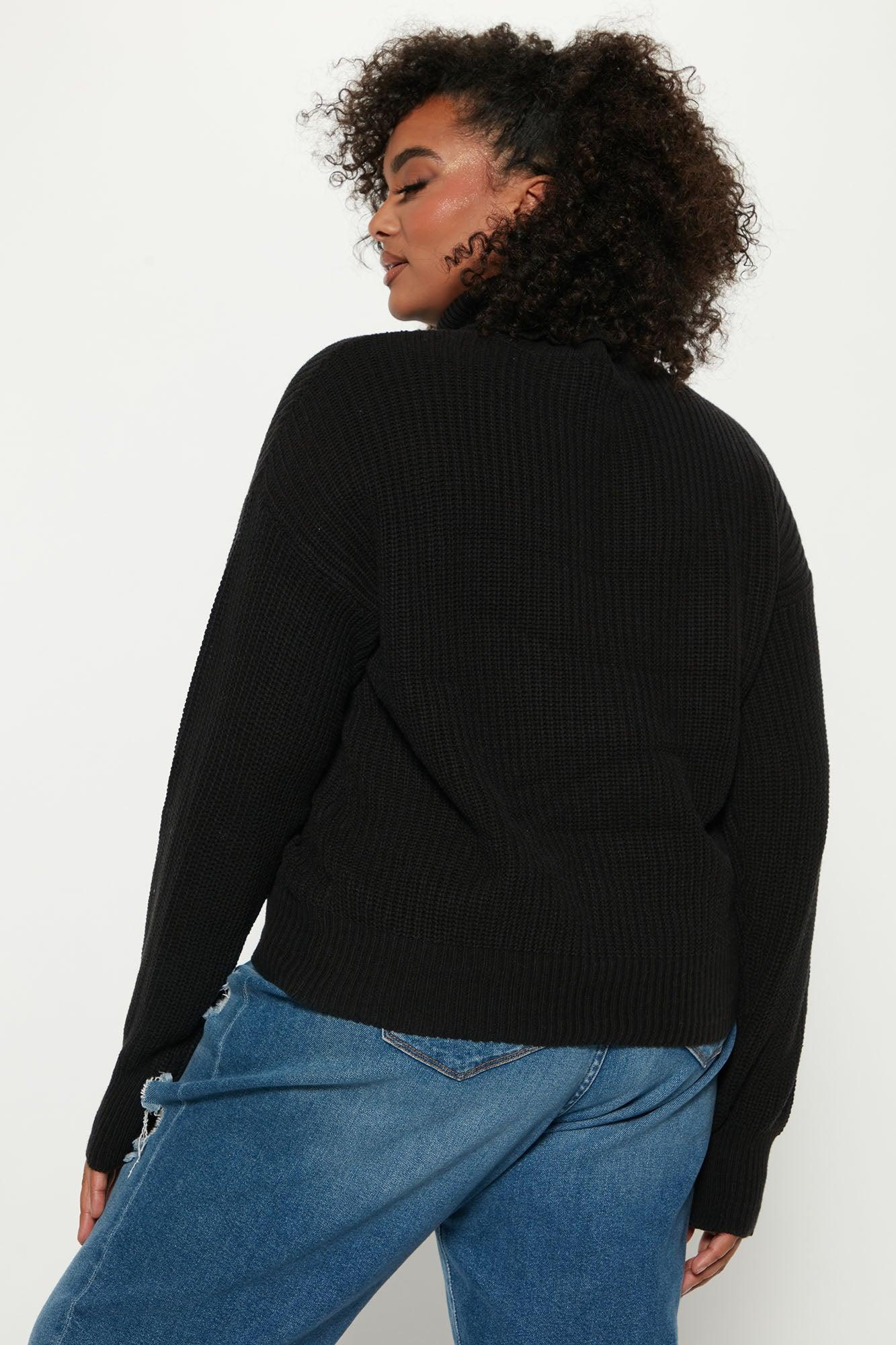 Roll With The Flow Turtleneck Sweater - Black Female Product Image