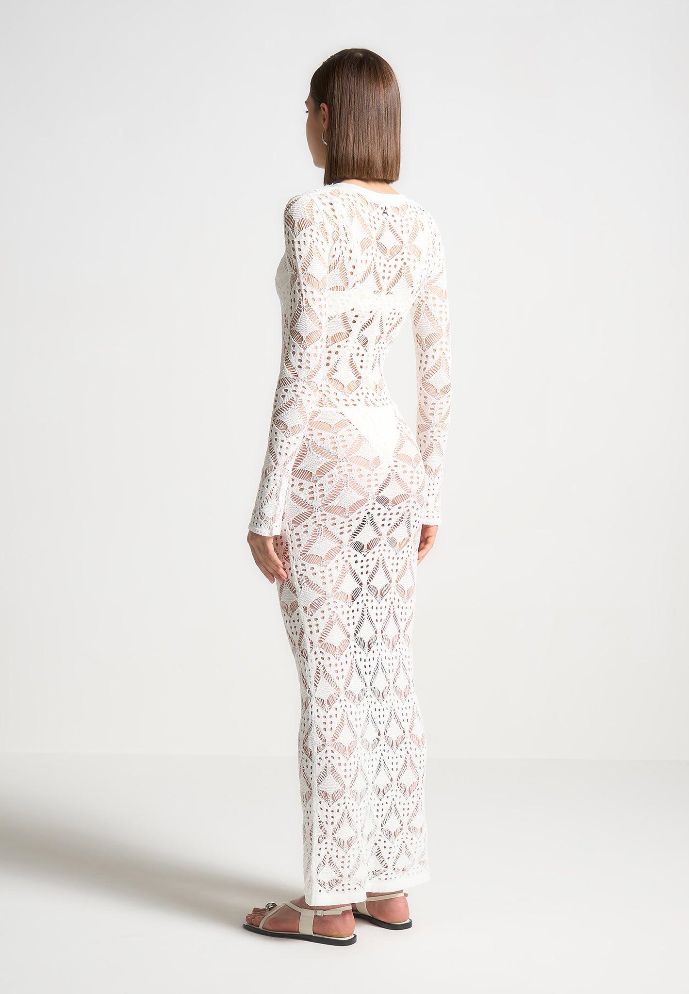 Knit Longline Cover Up Cardigan - Off White Female Product Image