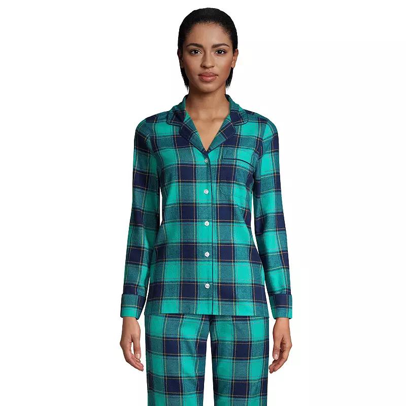 Women's Lands' End Long Sleeve Flannel Pajama Top,  Product Image