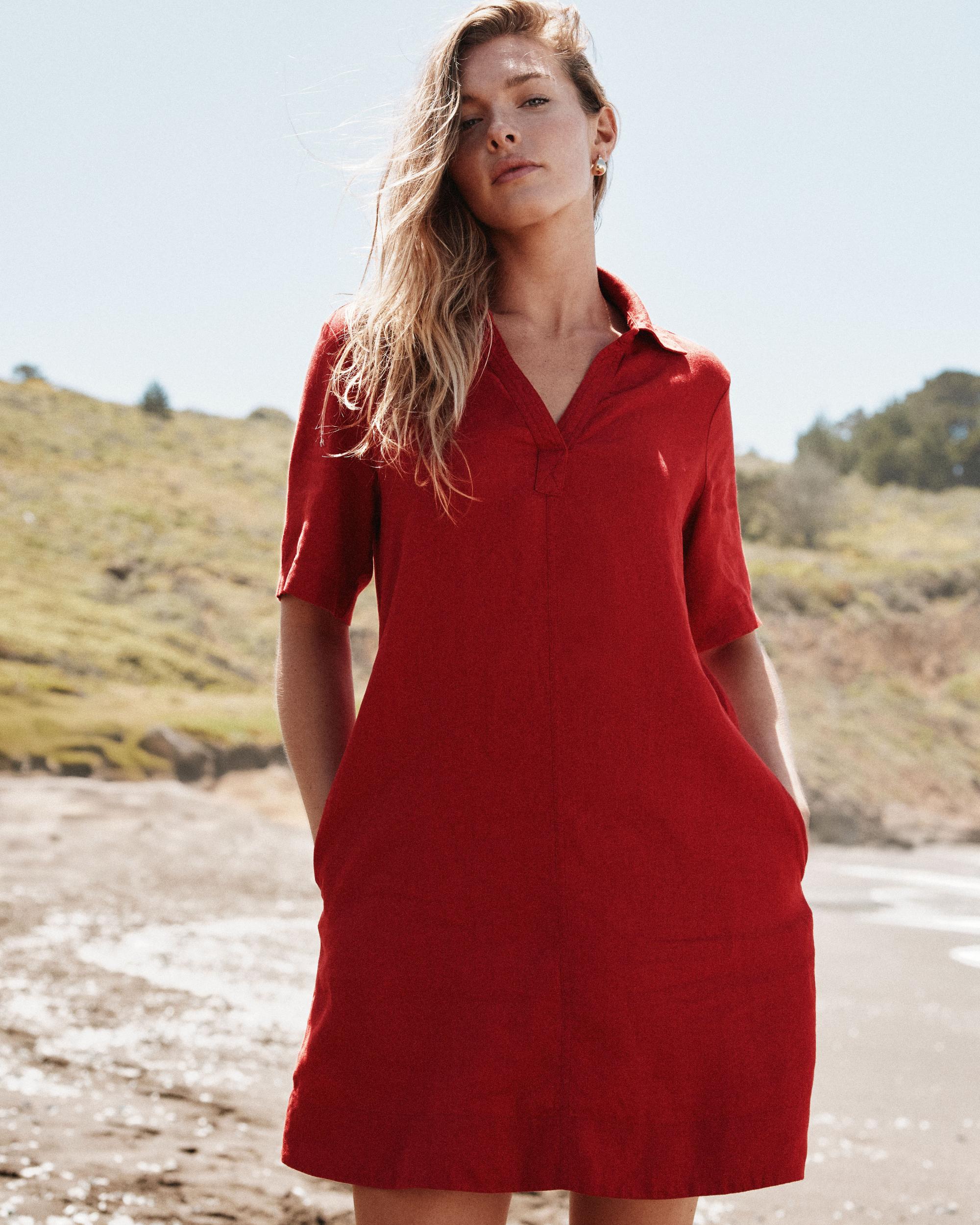 Quince | Women's 100% European Linen Popover Mini Dress Product Image