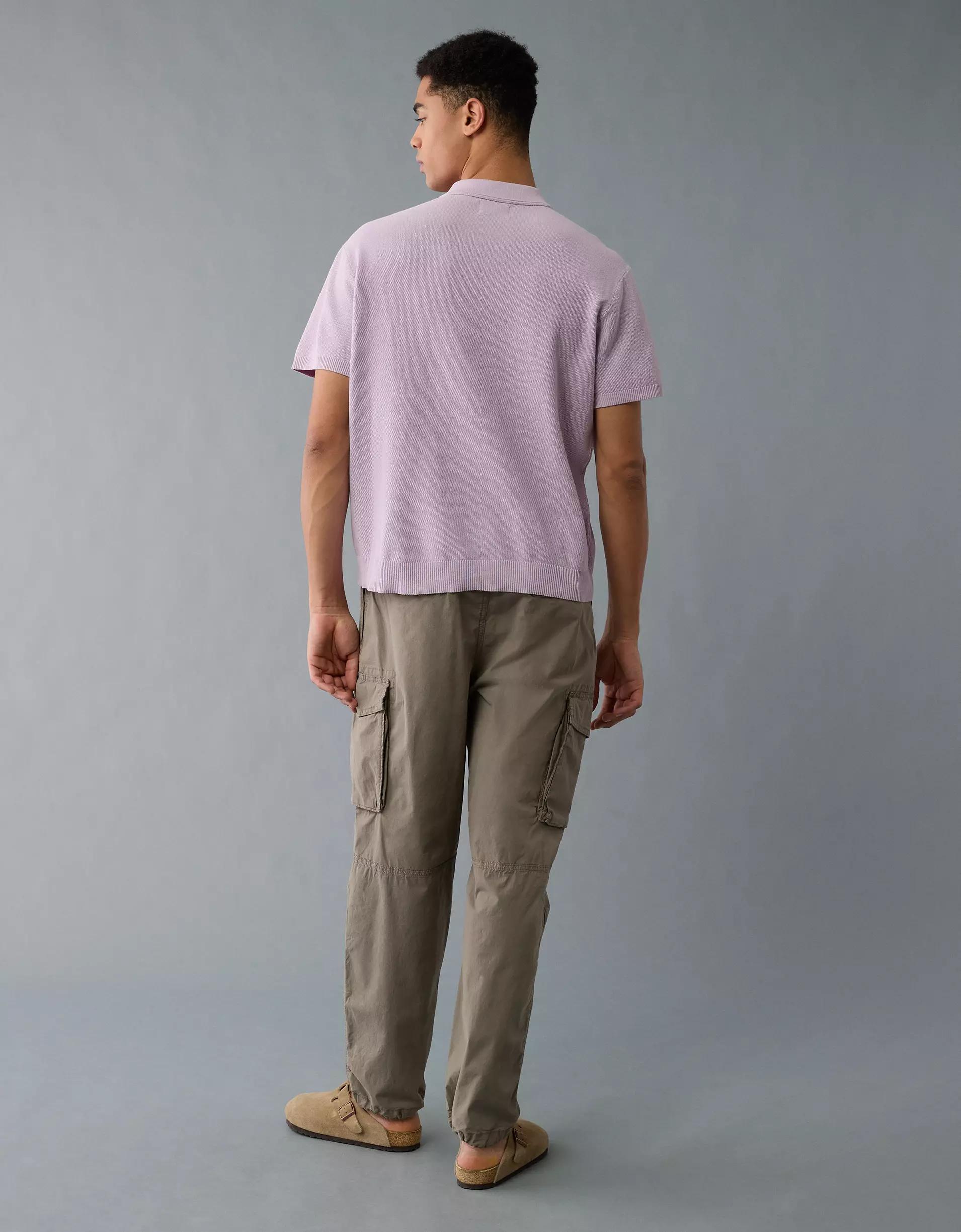 AE Weekend Washed Sweater Polo Shirt Product Image