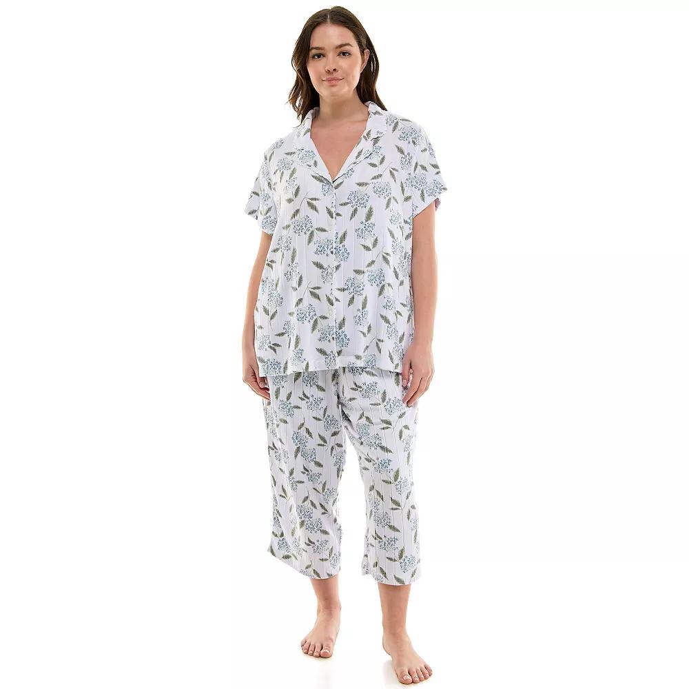 Plus Size Croft & Barrow® Wonderluxe Pajama Top & Pajama Pants Set, Women's, Size: 2XL, Lalo Floral Product Image