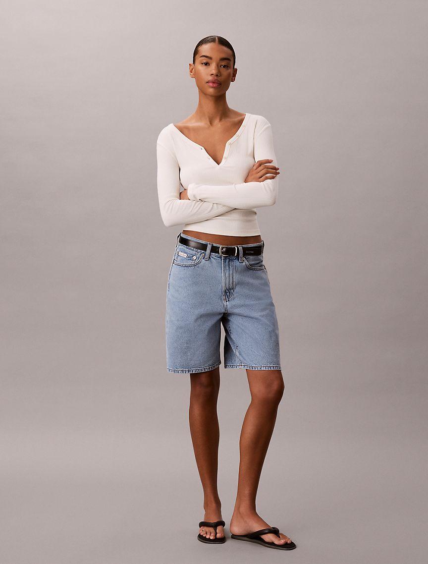 Denim Bermuda Shorts Product Image