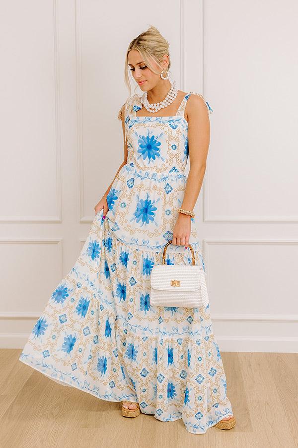 Garden Gala Floral Maxi Dress in Blue Product Image