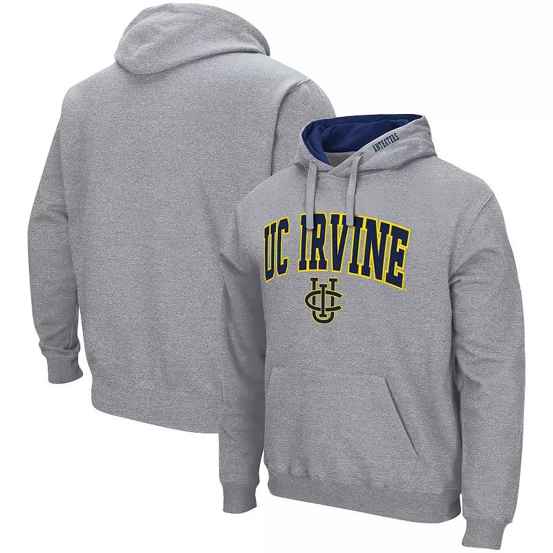 Mens Colosseum Heathered Gray UC Irvine Anteaters Arch and Logo Pullover Hoodie Product Image