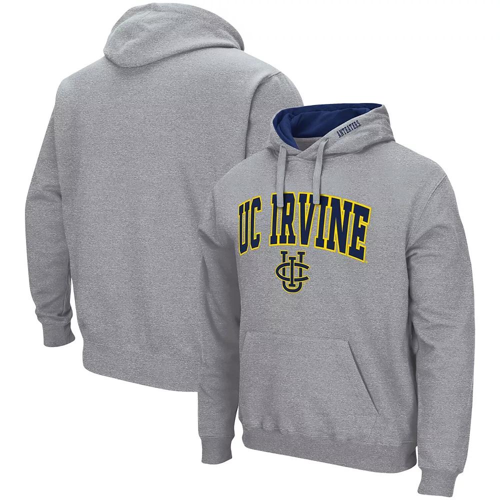 Men's Colosseum Heathered Gray UC Irvine Anteaters Arch and Logo Pullover Hoodie,  Product Image