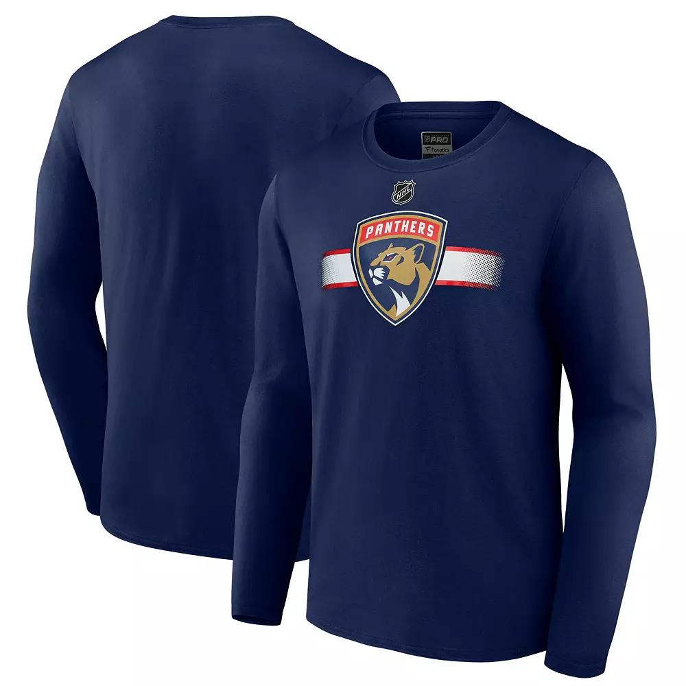 Men's Fanatics  Navy Florida Panthers Authentic Pro Long Sleeve T-Shirt, Size: XL, Pnt Blue Product Image