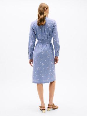 Embroidered Flower Stripe Shirtdress Product Image