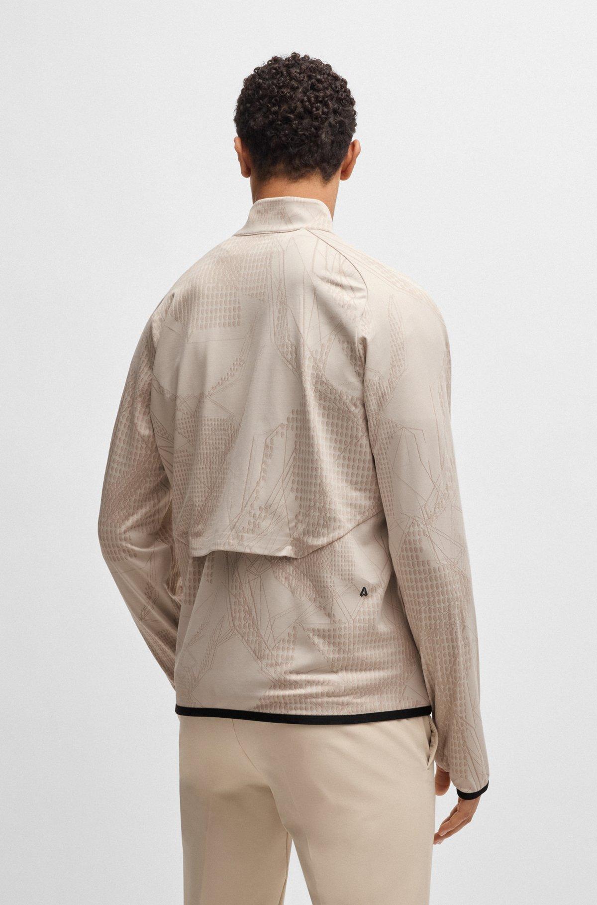 Active zip-up sweatshirt with dynamic jacquard pattern Product Image