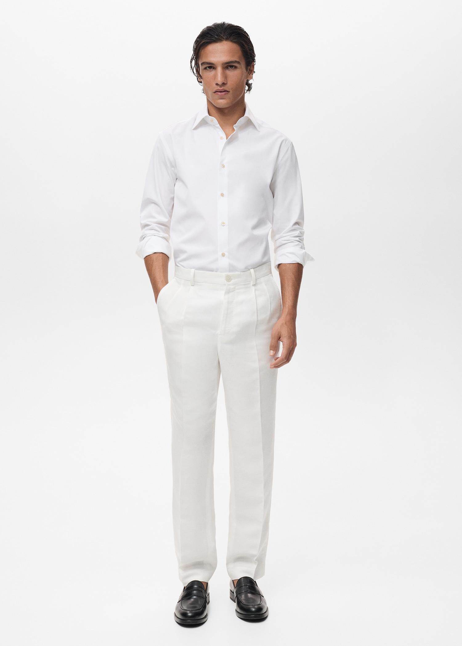 100% cotton slim fit shirt - Men | MANGO USA Product Image