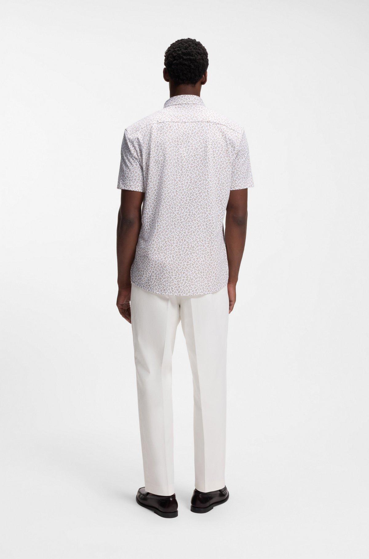 Printed slim-fit shirt in cotton-blend jersey Product Image