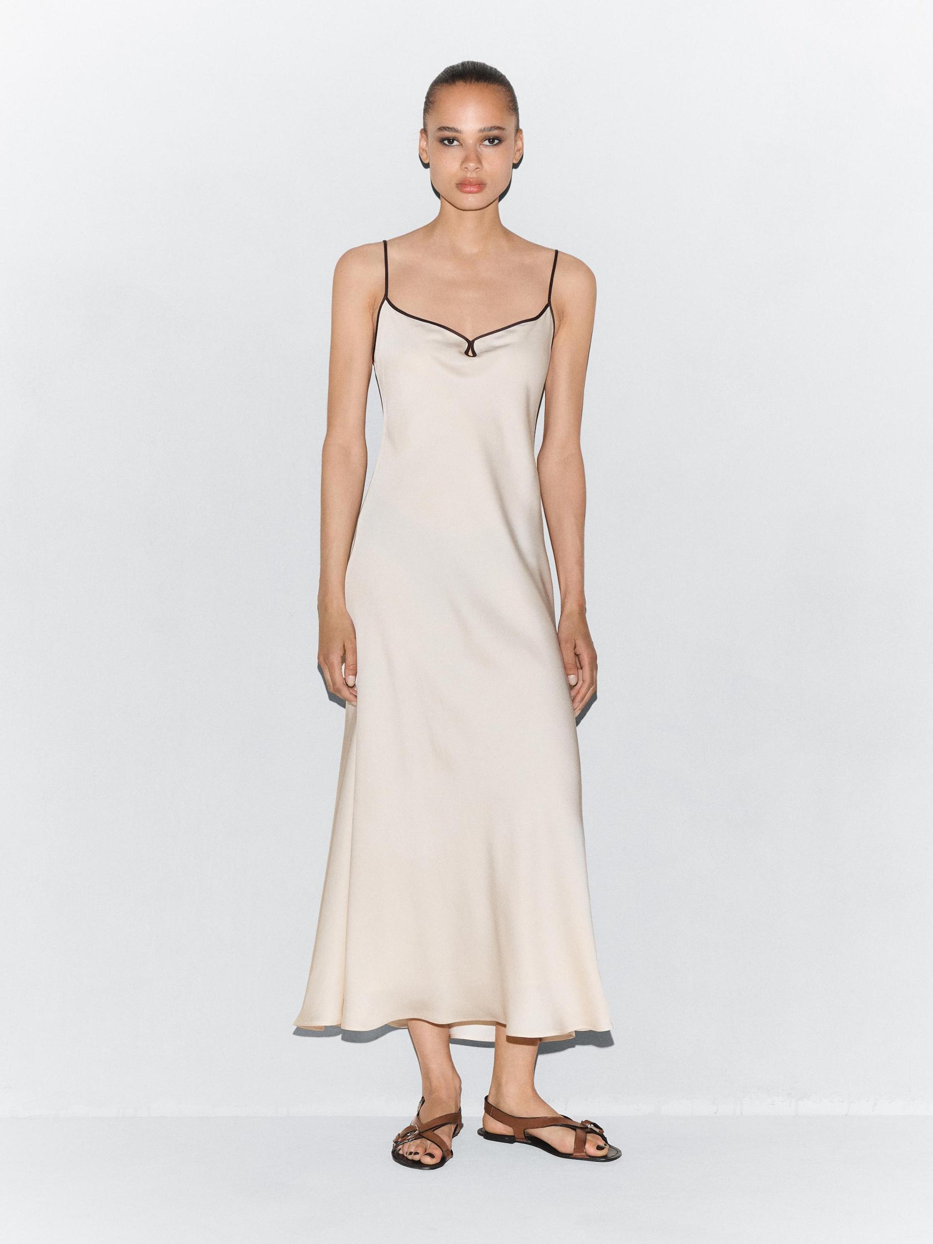 Satin camisole midi dress Product Image
