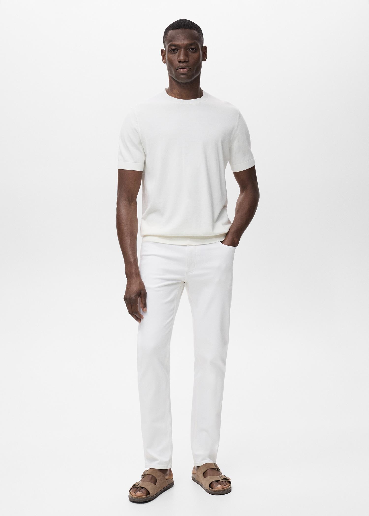 Slim fit white Jan jeans - Men | MANGO USA Product Image